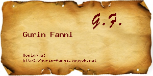 Gurin Fanni névjegykártya